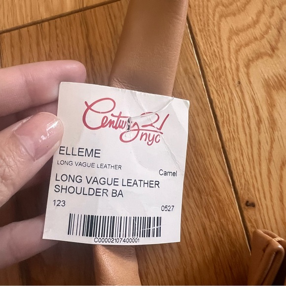 Elleme Tan Camel Long Vague Leather Shoulder Bag Magnetic Closure - Picture 4 of 10